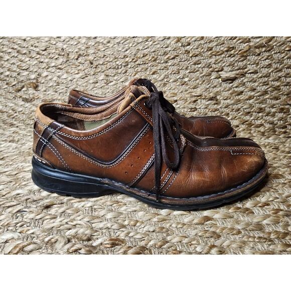 Clarks Brown Leather Lace-Up Men's 11.5 M Dress Shoes Durable Comfort Sole - Picture 5 of 12